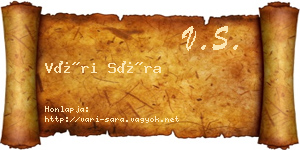 Vári Sára névjegykártya